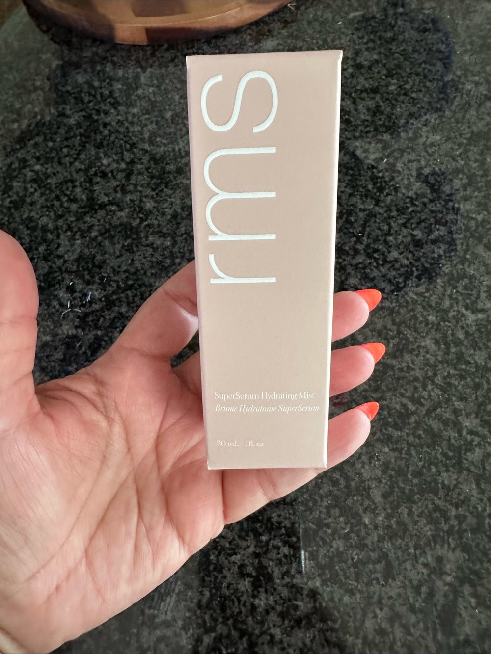 RMS Beauty SuperSerum Hydrating Mist - Nude Blush Box with White Logo
